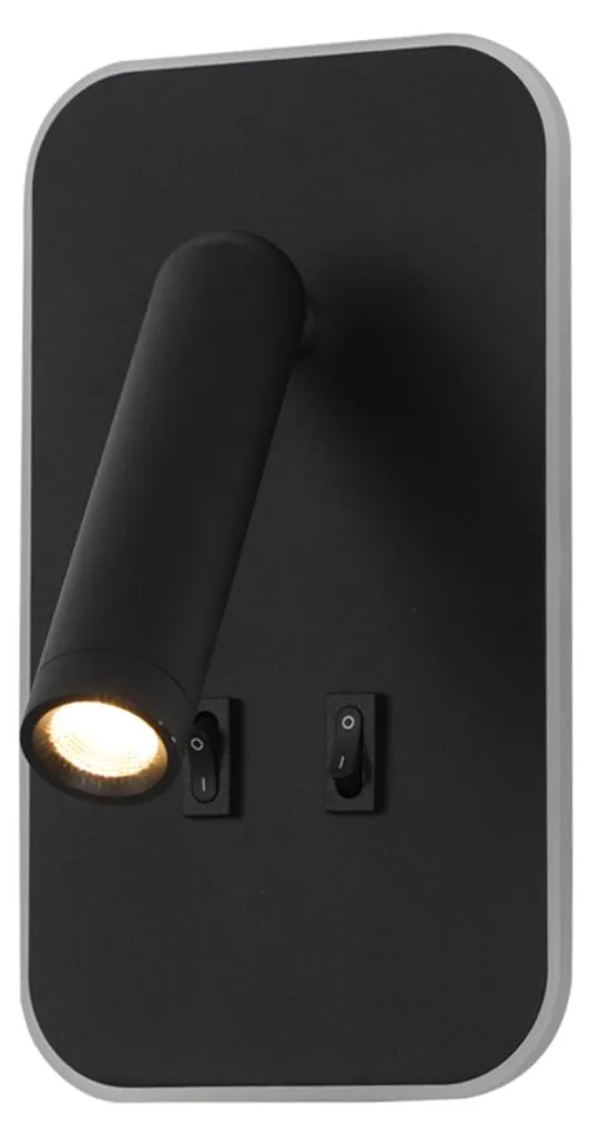Applique murale LED 8W Italux DORIA WL-83957-1-BK avec spot de lecture
