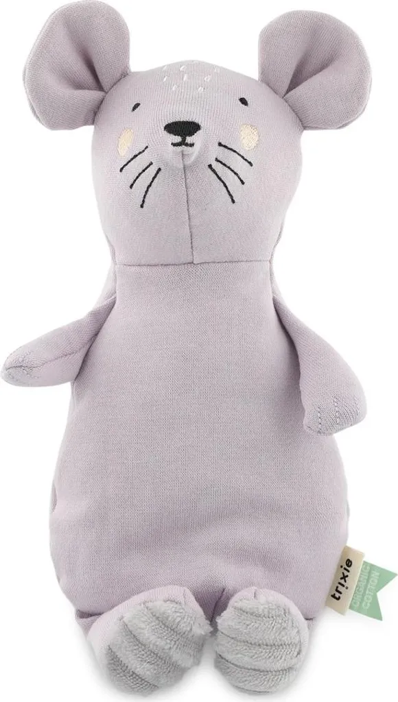 Doudou plat Mrs Mouse Trixie - Peluche d'éveil premier âge en coton