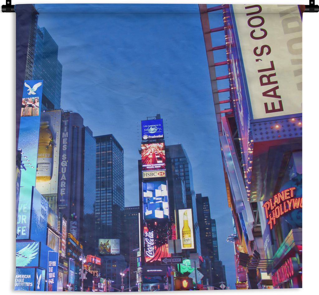 MuchoWow Wandteppich Wandbehang Abend am Times Square 150x150 cm Tapisserie Dekoration Wandtuch - Wohnaccessoires - Modernes