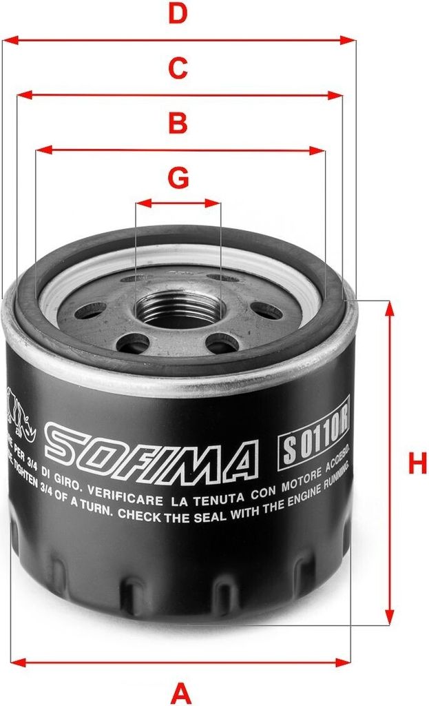 Ölfilter SOFIMA S 0110 R Anschraubfilter für FIAT 500 (312) 500 C (312) PUNTO (188) Panda Schrägheck (312, 319) BRAVO II (198) Doblo Cargo (223)
