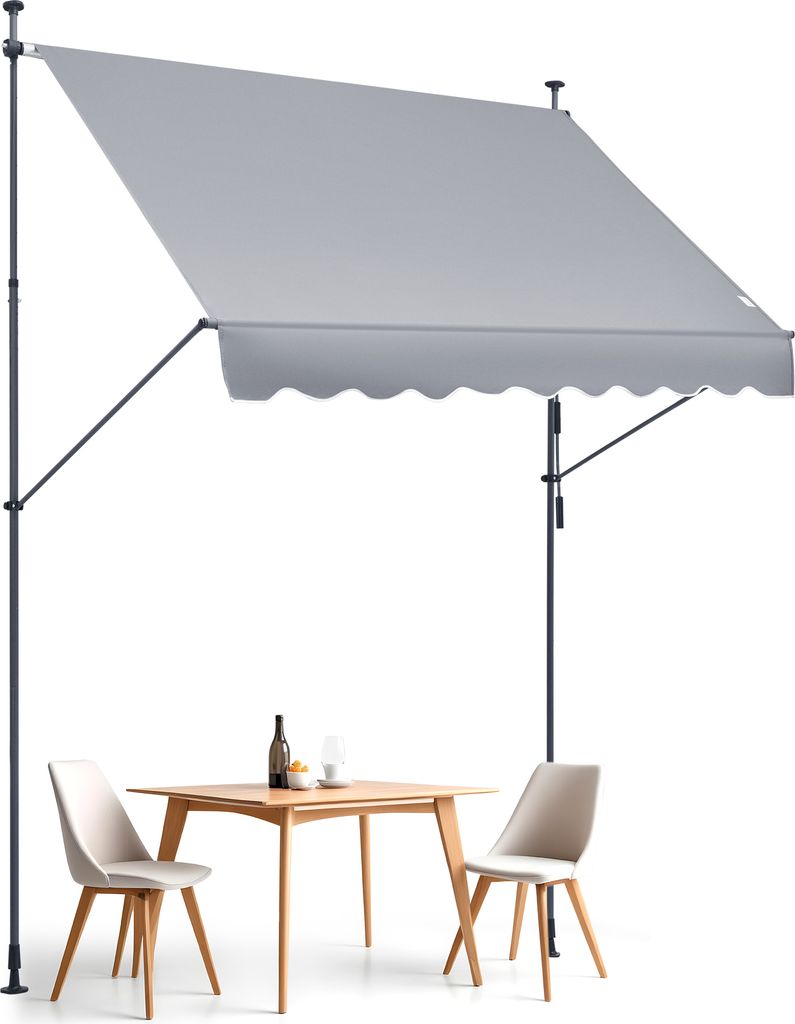 VEVOR 98 x 47 Zoll große einziehbare Terrassenmarkise, Markisen-Sonnenschutz Terrassenüberdachung Sunsetter Deck, Höhenverstellbar von 86 bis 12...