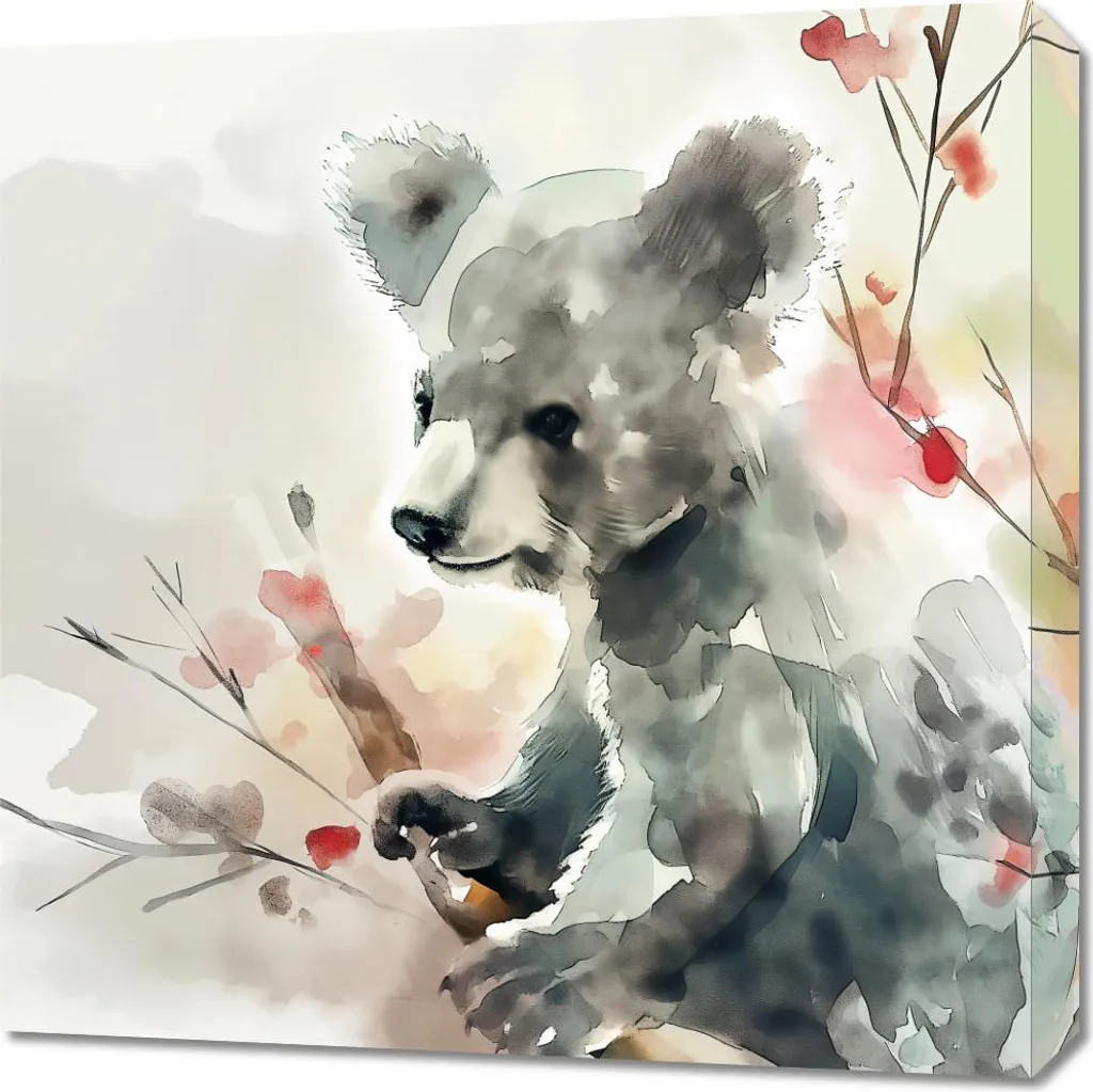 Toile murale Koala aquarelle 60x60 cm - Peinture décorative animal