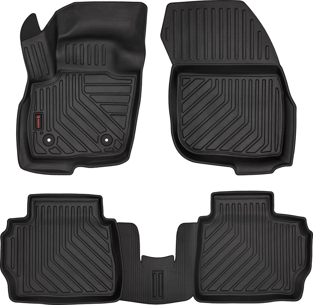 3D Gummi Fussmatten Auto - Automatten Set - Allwetter Fußmatte Gummi - Antirutsch & Wasserfest Autoteppiche - passend für Ford Focus IV (2018-)