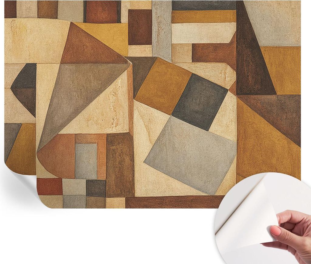 Selbstklebende Wandtapete - Dekorative Tapete für Wohnzimmer - Klebefolie für Wandbilder - Tapetenfolie für Wanddekoration - 208x146 cm - Geomet...