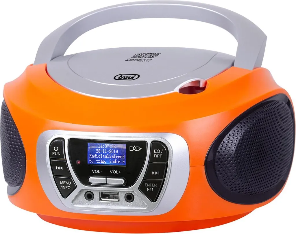 Trevi CMP 510 DAB Radio Portable Numérique avec Lecteur CD MP3 Orange