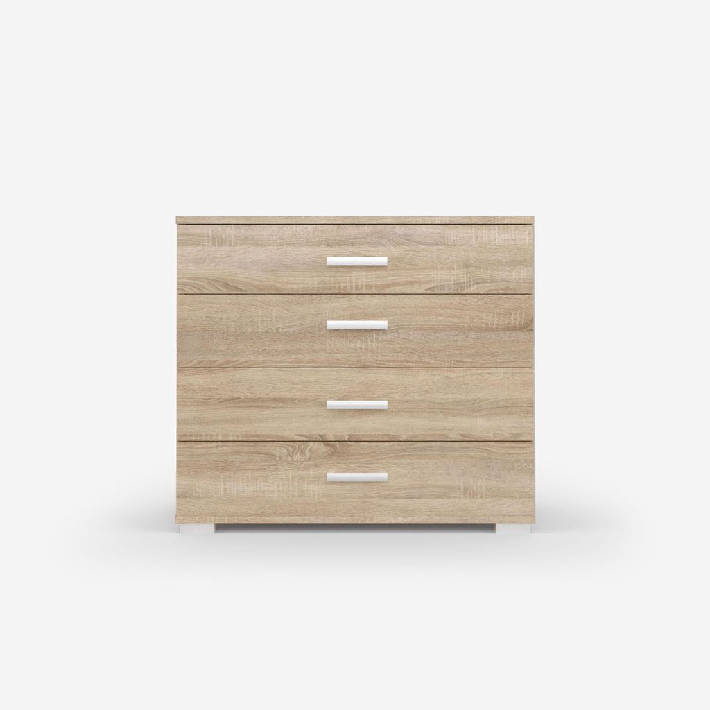 Vikk - Kommode Sideboard, Mehrzweckschrank Komodenschrank, Wohnzimmer Schlafzimmer Möbel, Schlafzimmerschrank mit Minimalistischen Griffen - Kommo...