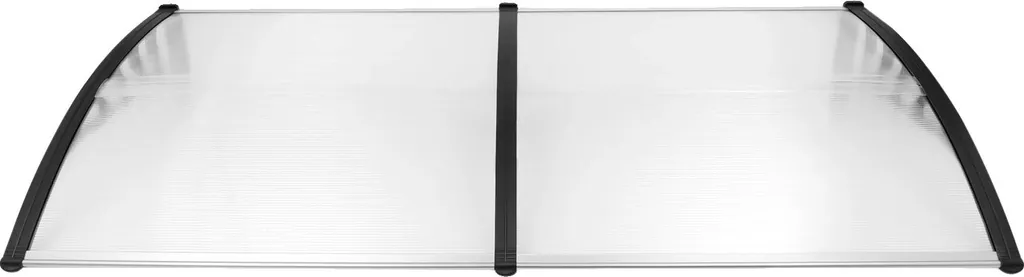 Auvent de porte transparent 120x80cm, marquise protection UV et pluie