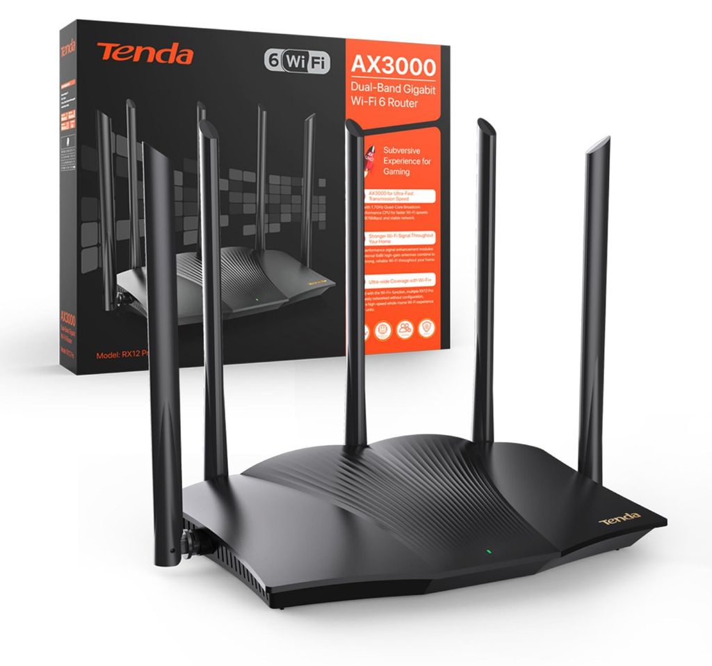 Routeur Wi-Fi 6 Tenda RX12 Pro (AX3000, double bande 5 GHz Image du produit 