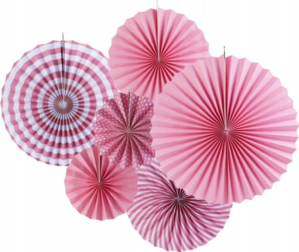 Papierrosetten Set 6 Stück Pink - Elegante Hängedeko für Party & Hochzeit
