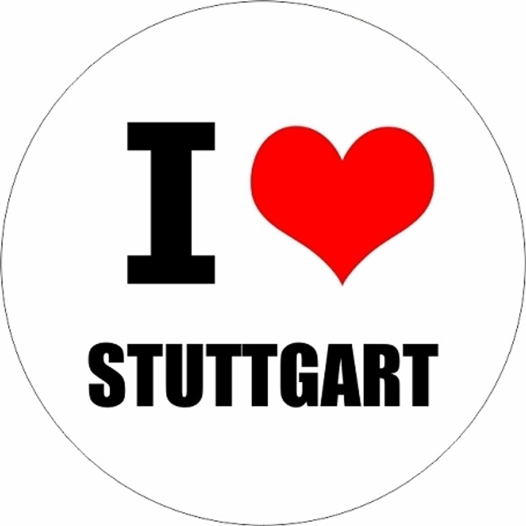 Kiwistar - Autoaufkleber - 8x8 cm - außen klebend - I love Stuttgart für Auto, Laptop, Fahrrad, LKW, Motorrad Aufkleber mehrfarbig JDM Decal Stic...
