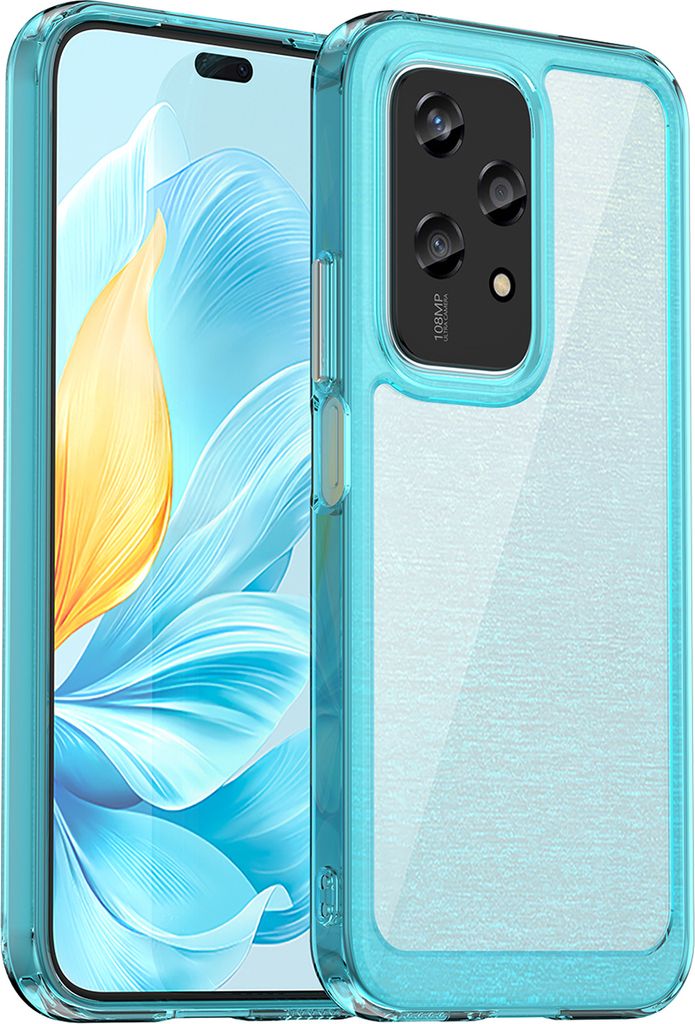 Schutzhülle für Honor 200 Lite Klar Rückseite Stoßfeste TPU Silikon Bumper Hülle Hellblau