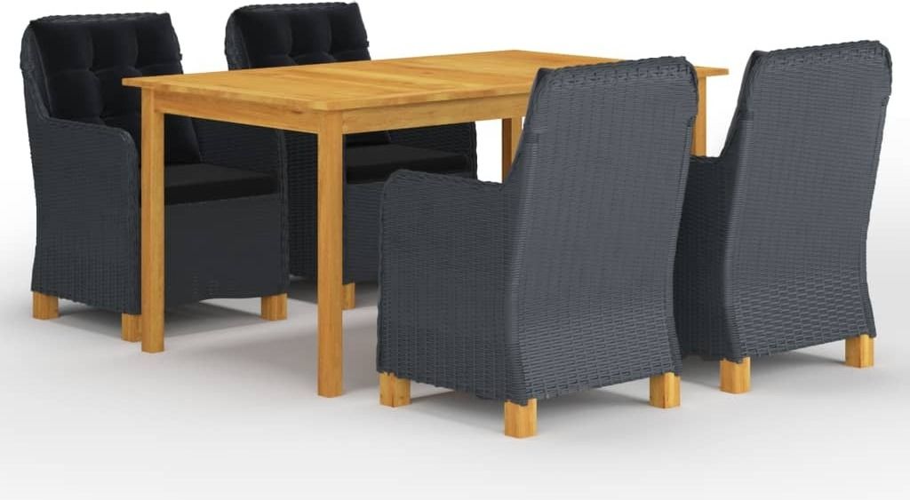 ZMH 5-tlg. Garten-Essgruppe Dunkelgrau
