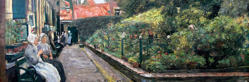 Max Liebermann Kunstdruck Bild - Stevenstift In Leiden, 1889 (30 x 91 cm)