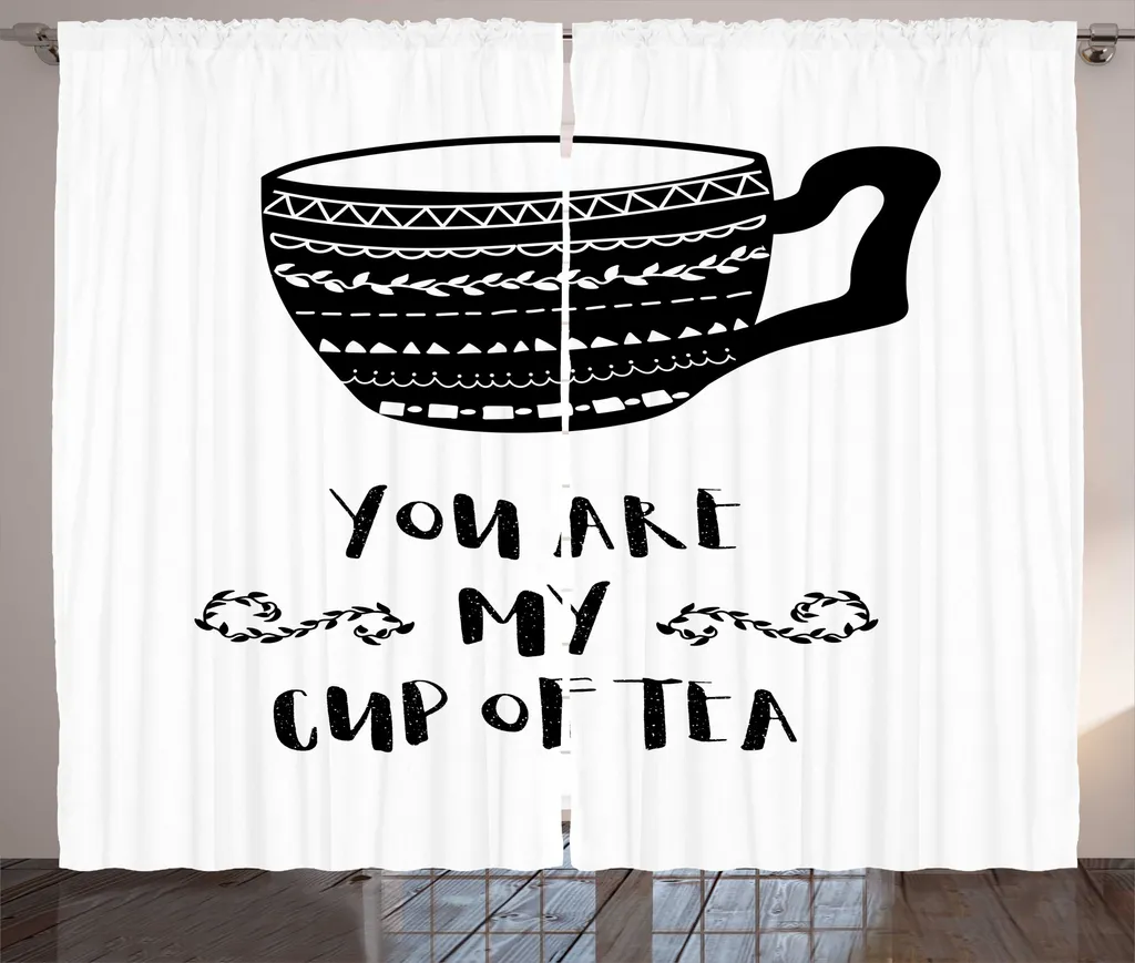 Rideau de Salon Décoratif You are my Cup of Tea 280x225 cm Anthracite