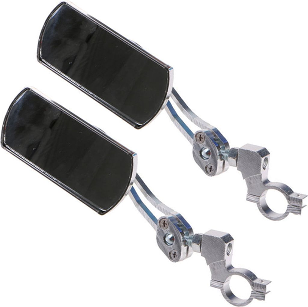 1 / 2Pcs verstellbare Mountainbike Fahrradlenker seitliche Rueckspiegel Brille Silber