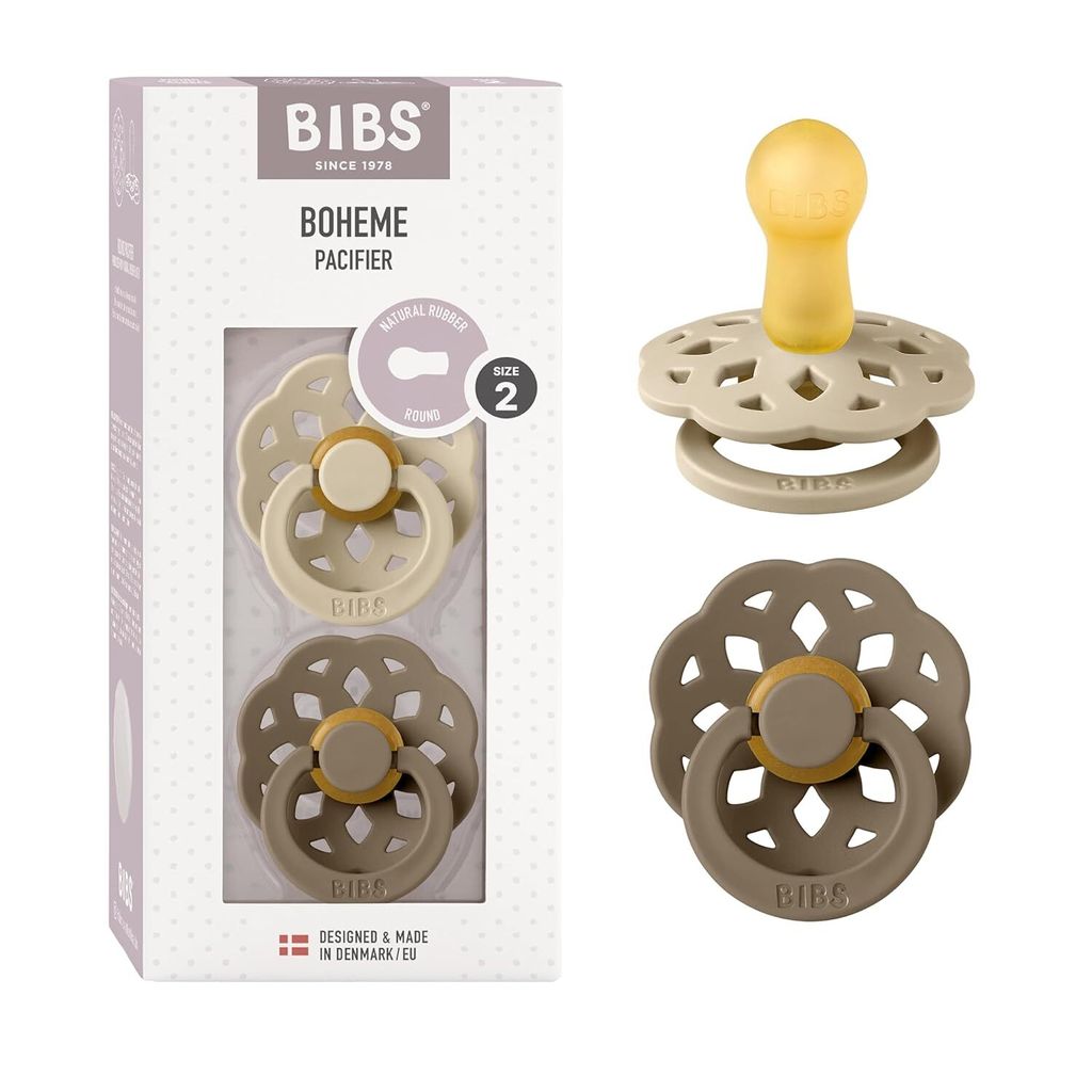 BIBS 240106 Boheme Vanilla/DARK OAK 6-36M Latex-Schnuller, BPA-frei