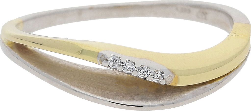 JuwelmaLux Ring 333/000 (8 Karat) Weißgold und Gelbgold mit synth. Zirkonia JL39-07-0315 58