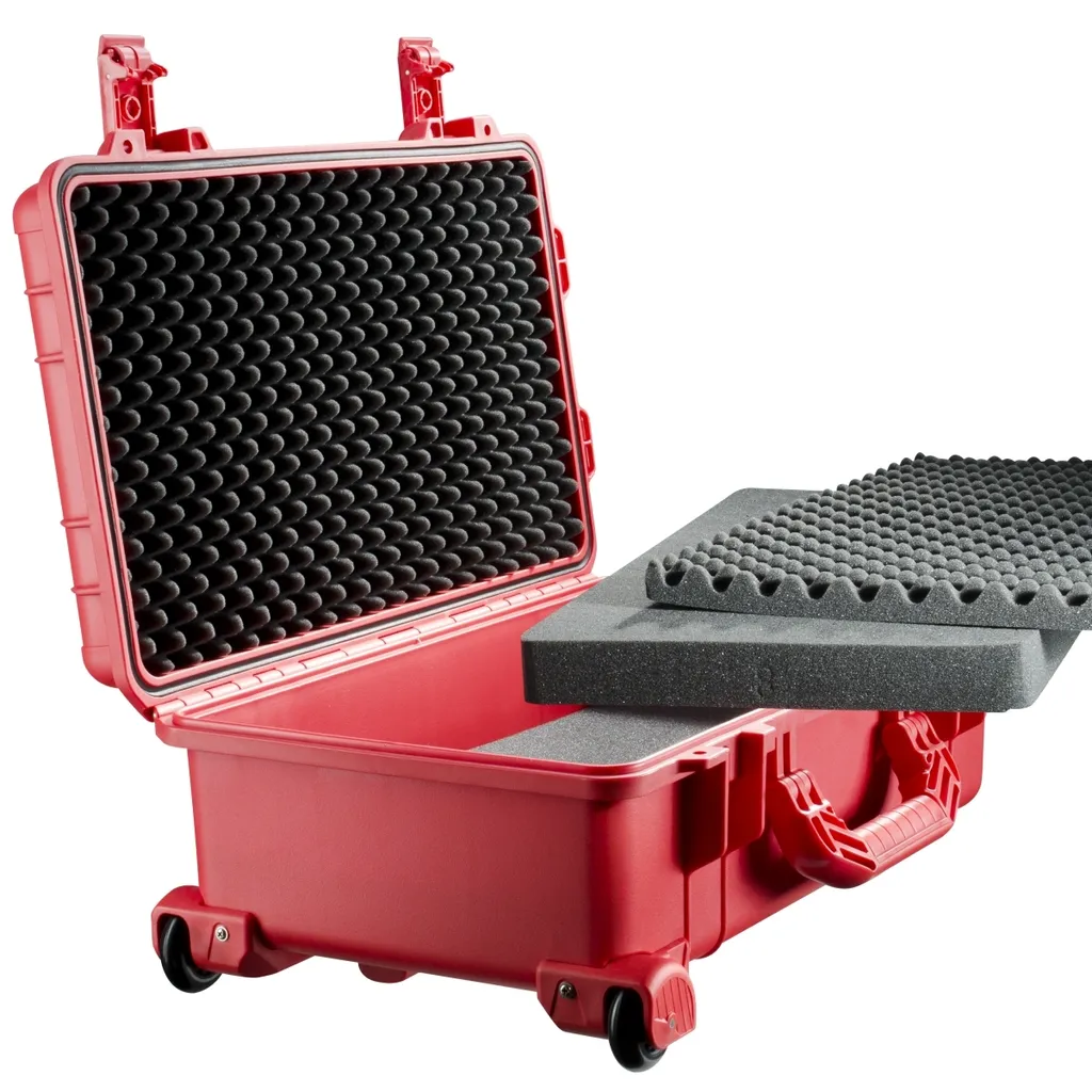 Trolley Outdoor Étanche et Antichoc Rouge - Protection IP67 avec Roues
