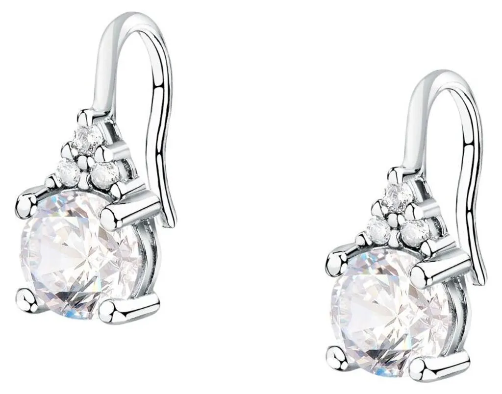 Boucles d'oreilles argent anti-allergie avec zircon clair Tesori
