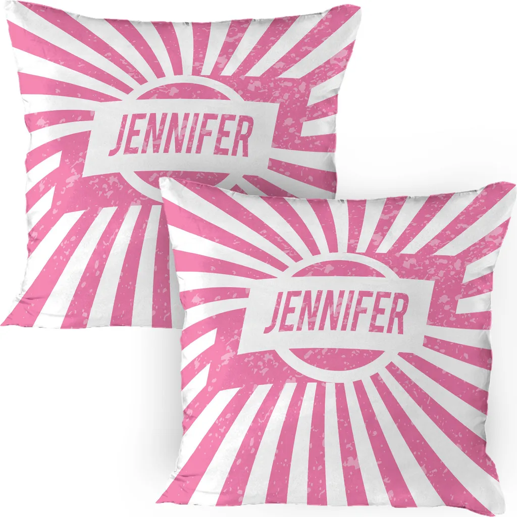 Set 2 Federe 80x80 ABAKUHAUS Jennifer | Rosa e Bianco Vintage Chic
