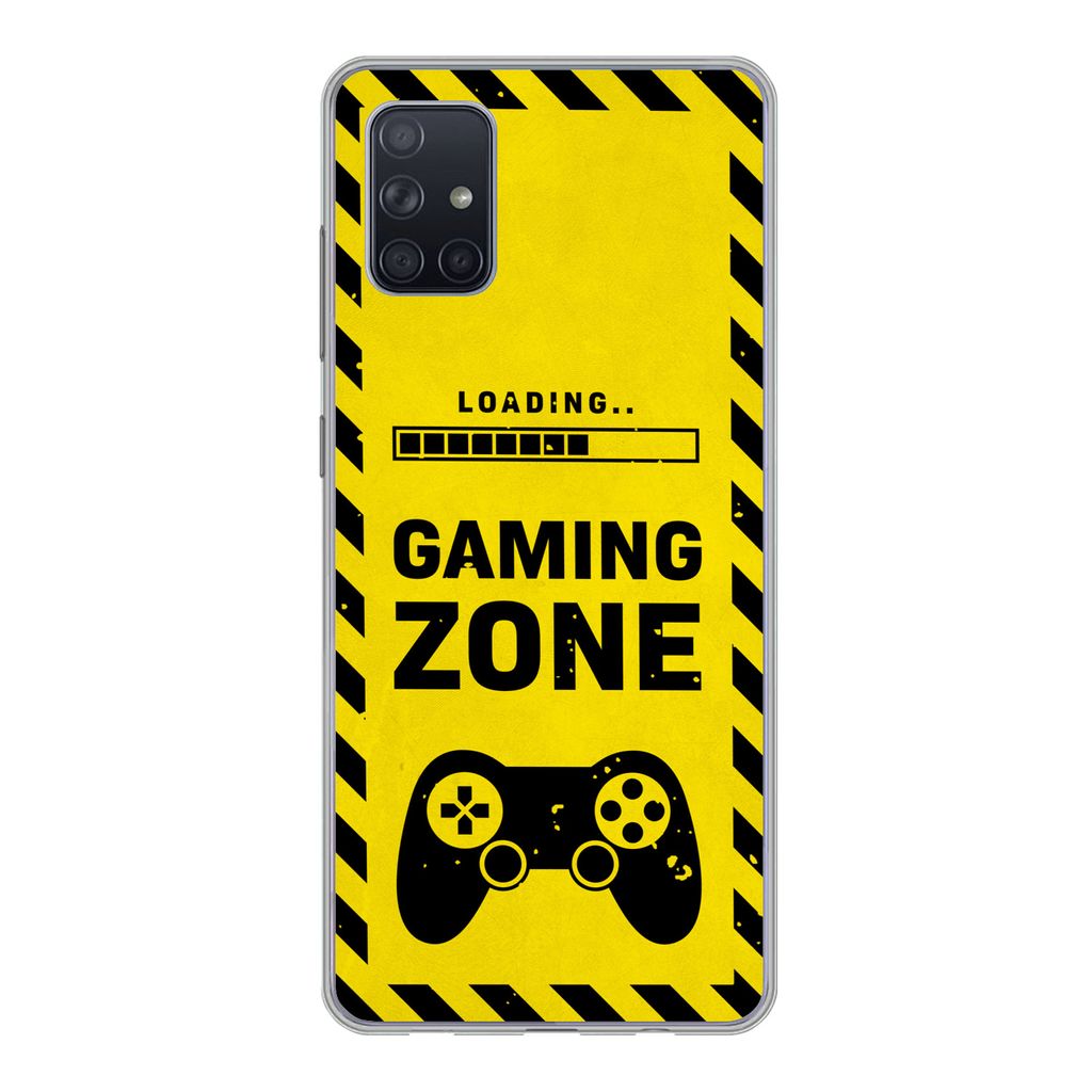 MuchoWow Handyhülle Schutzhülle Hülle für Samsung Galaxy A71 Spiele - Zitate - Controller - Spielzone - Spiel Silikon Softcase Handy Hülle -...