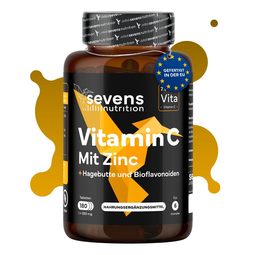 Vitamin C 1000 mg Tabletten mit Zink Bioflavonoiden 180 Tabletten – Sevens