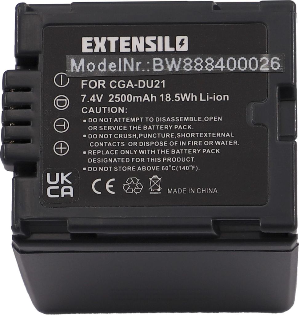 EXTENSILO Akku Ersatz für Hitachi DZ-BP21, DZ-BP14s, DZ-BP07s für Kamera (2500 mAh, 7,4 V, Li-Ion)