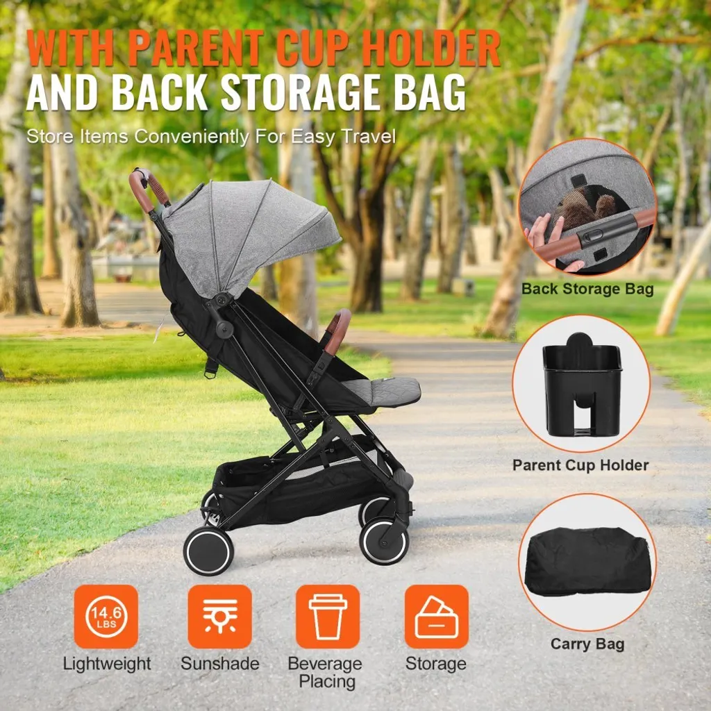 Combiné Poussette Évolutive 2-en-1 avec Châssis Pliable Gris Anthracite