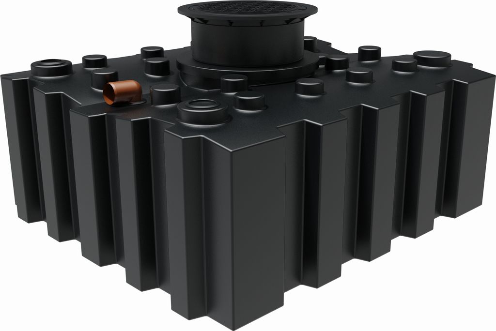 GreenLife Regenwasser-Flachtank 3.000 l mit Ausgleichsdom und begehbarer Abdeckung