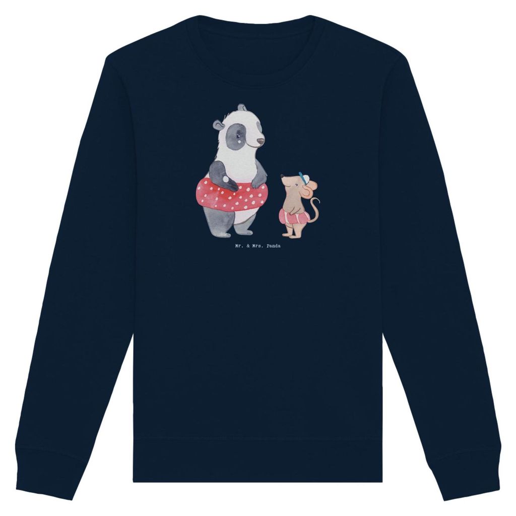 Mr. & Mrs. Panda Baumwoll Pullover Otter Schwimmen Größe XXL - French Navy - Geschenk, Sweatshirt, Pulli, Rundhals, Schwimmkurs, Wassersport, Swe...