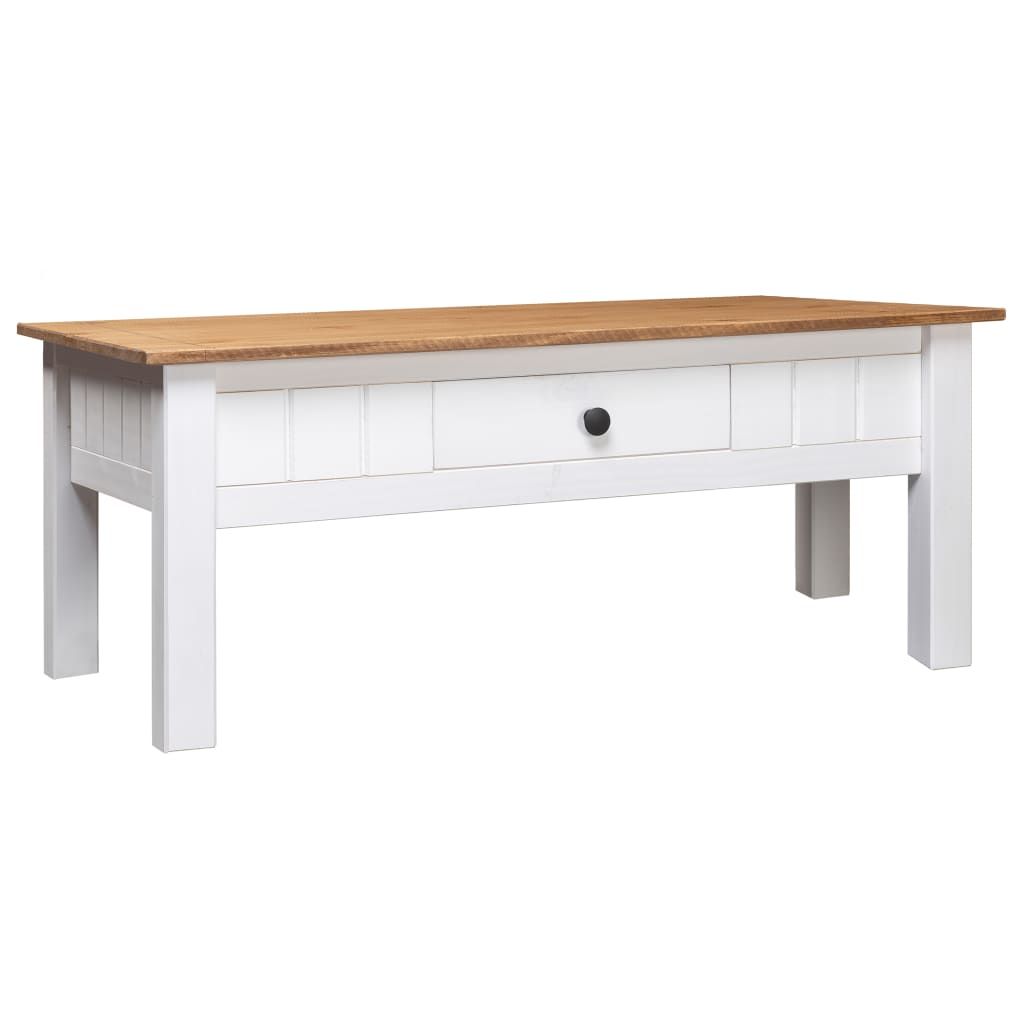 vidaXL Konferenční stolek bílý 100x60x45 cm masiv Panama Obrázek produktu 
