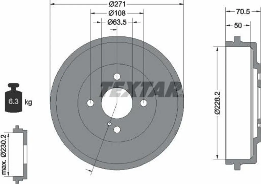 Tambour de frein pour réparation et entretien de Ford Transit Courier