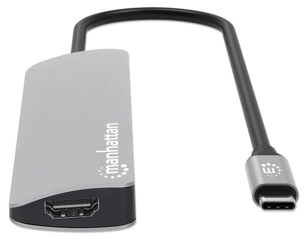 Manhattan 190442 MANHATTAN USB-C PD auf HDMI 7-in-1 4K Productafbeelding 
