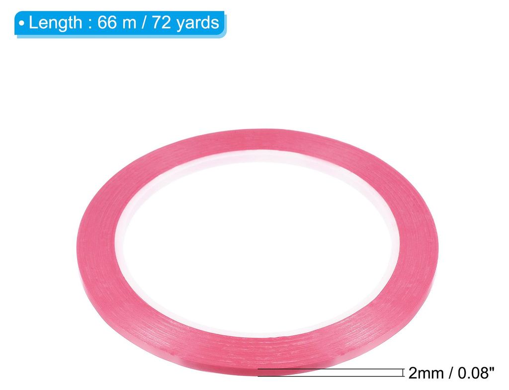 2mmx66m Feine Linien Klebeband Rosa, 3 Rollen PET Klebestreifen Selbstklebend Dš¹nnes Zierstreifen, Whiteboard Klebeband Wasserdicht Gitter Marki...