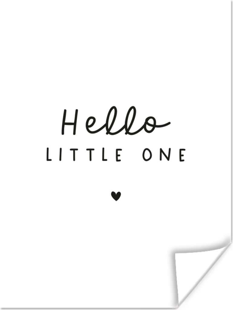 MuchoWow Poster Zitate - Hallo Kleines - Baby - Sprichwörter - Kinder 90x120 cm - Wohnzimmer