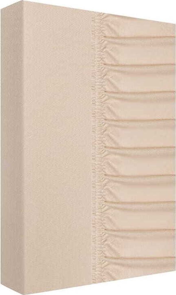 Spannbettlaken, dick, Jersey 100% Baumwolle 160x200 Beige