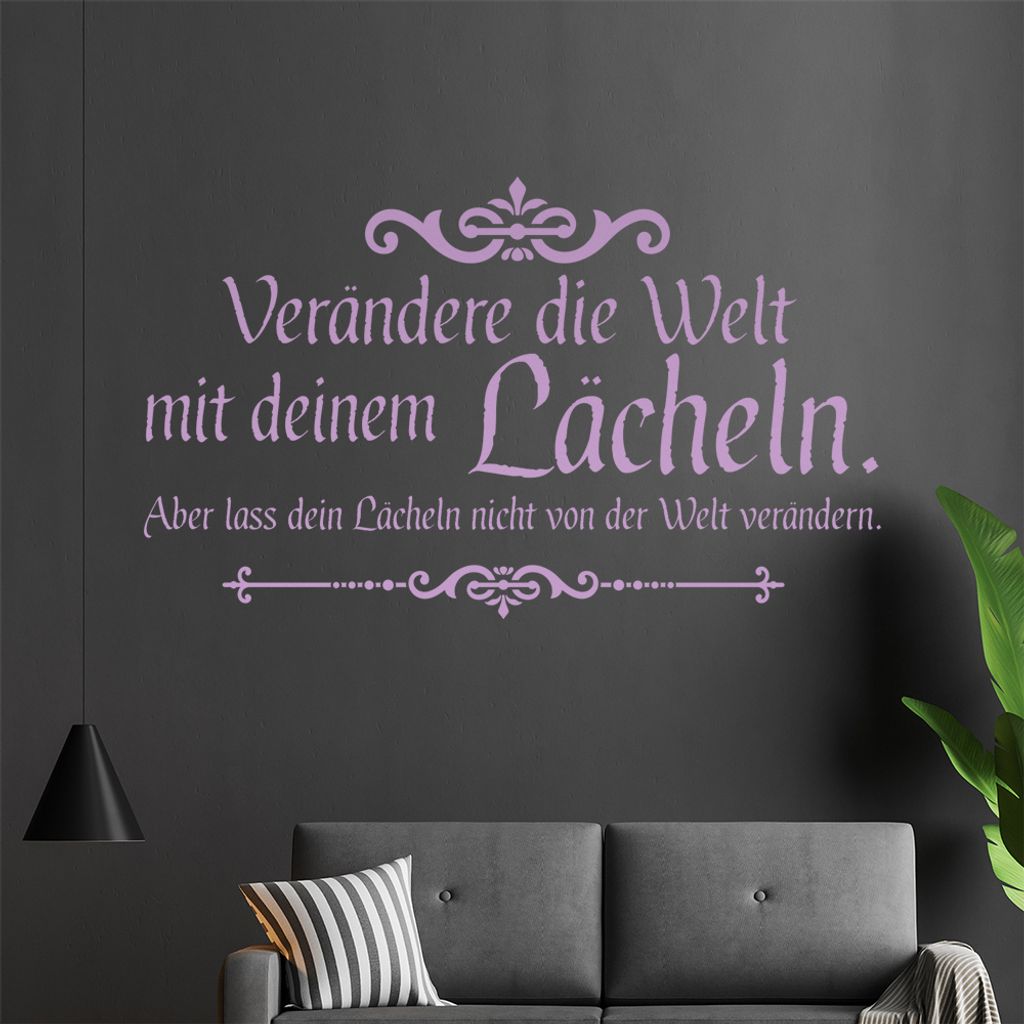Verändere die Welt... Wandtattoo in 6 Größen - Wandaufkleber Wall Sticker - Dekoration, Küche, Wohnzimmer, Schlafzimmer, Badezimmer