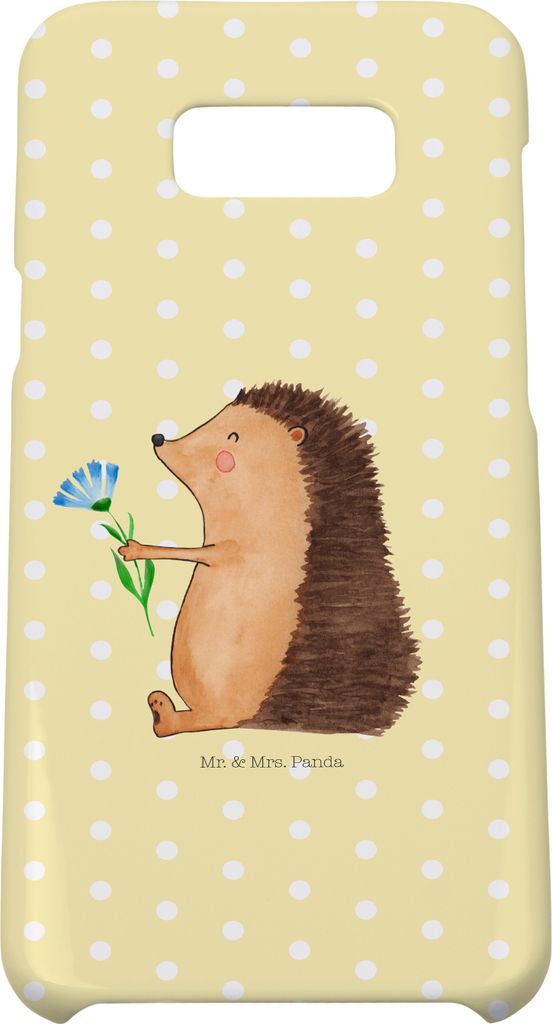 Mr. & Mrs. Panda Samsung Galaxy S8 plus Handyhülle Igel Blumen - Gelb Pastell - Geschenk, Handy Case, Lustige Sprüche, Cover, Krankenhaus, Gute B...