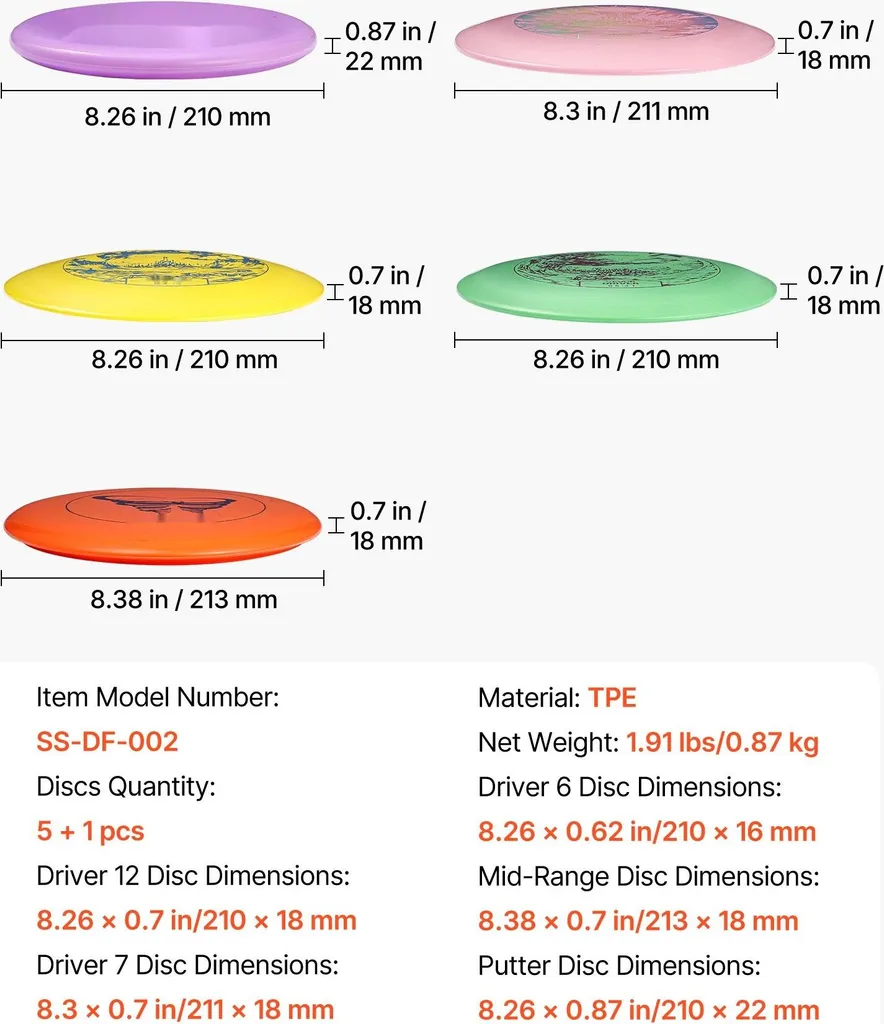 Kit de Démarrage Disc Golf Loisir avec 3 Disques de Vol et Marqueur - 7