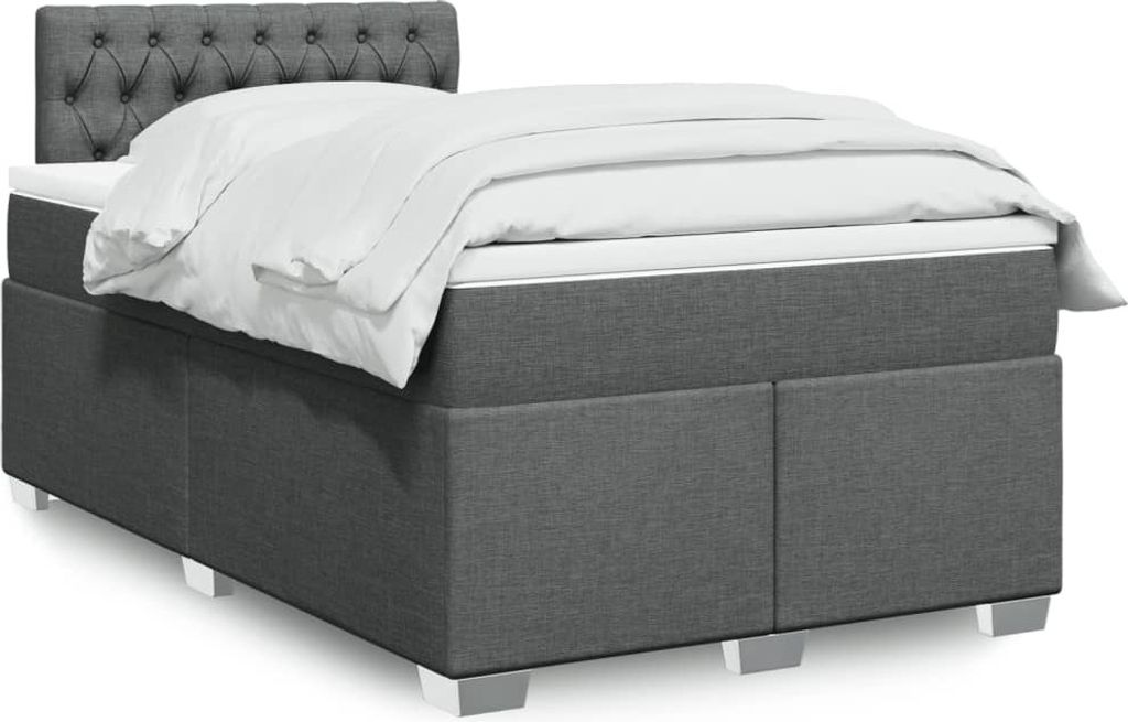 Maison Exclusive - Boxspringbett mit Matratze Dunkelgrau 120x190 cm Stoff