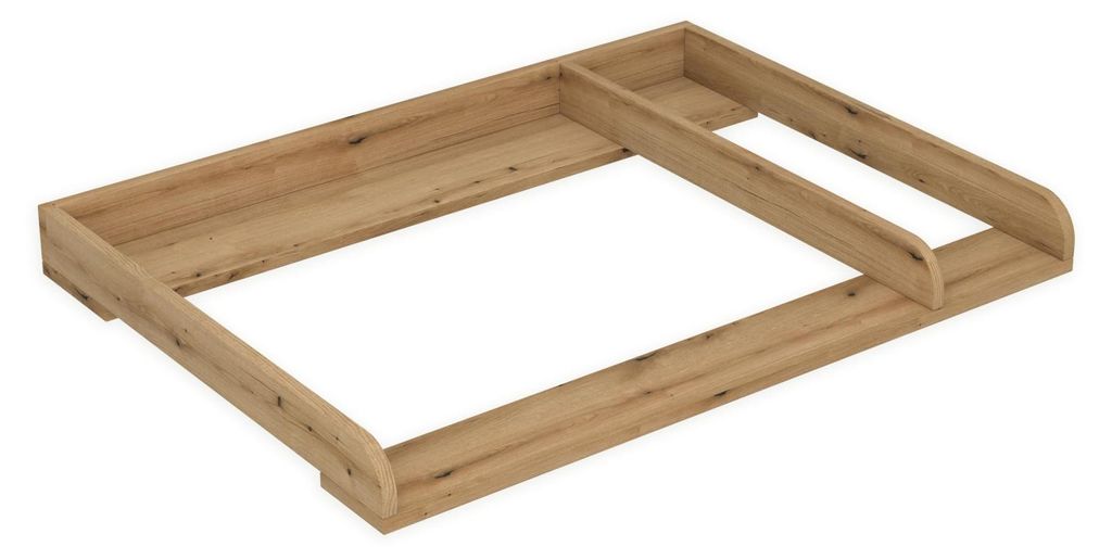 regalik Wickeltischaufsatz mit Teilung für IKEA MALM, Wickelkommoden-Aufsatz mit Trennfach, 48 cm Tiefe, abnehmbar, mit abgerundeter Front, für W...