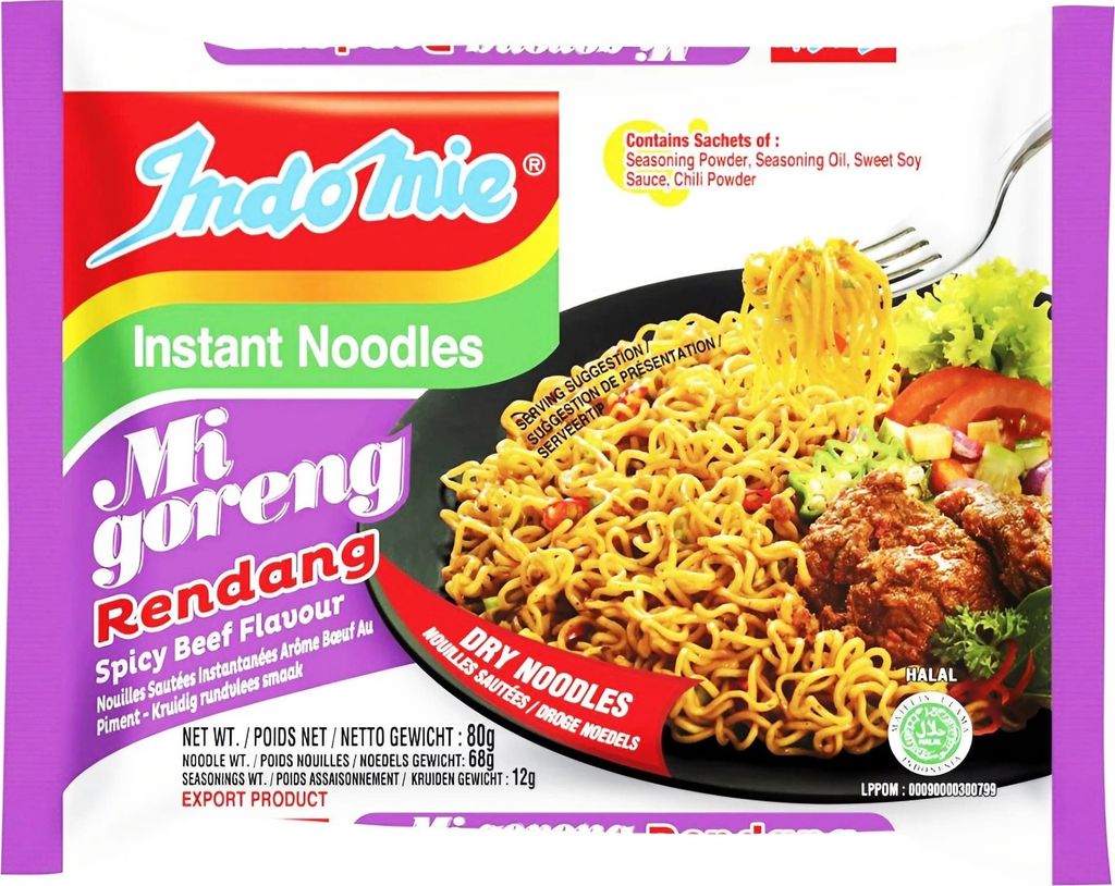 Indomie Mi Goreng Noodles Rendang Instant Nudeln 40er Pack Produktbild 