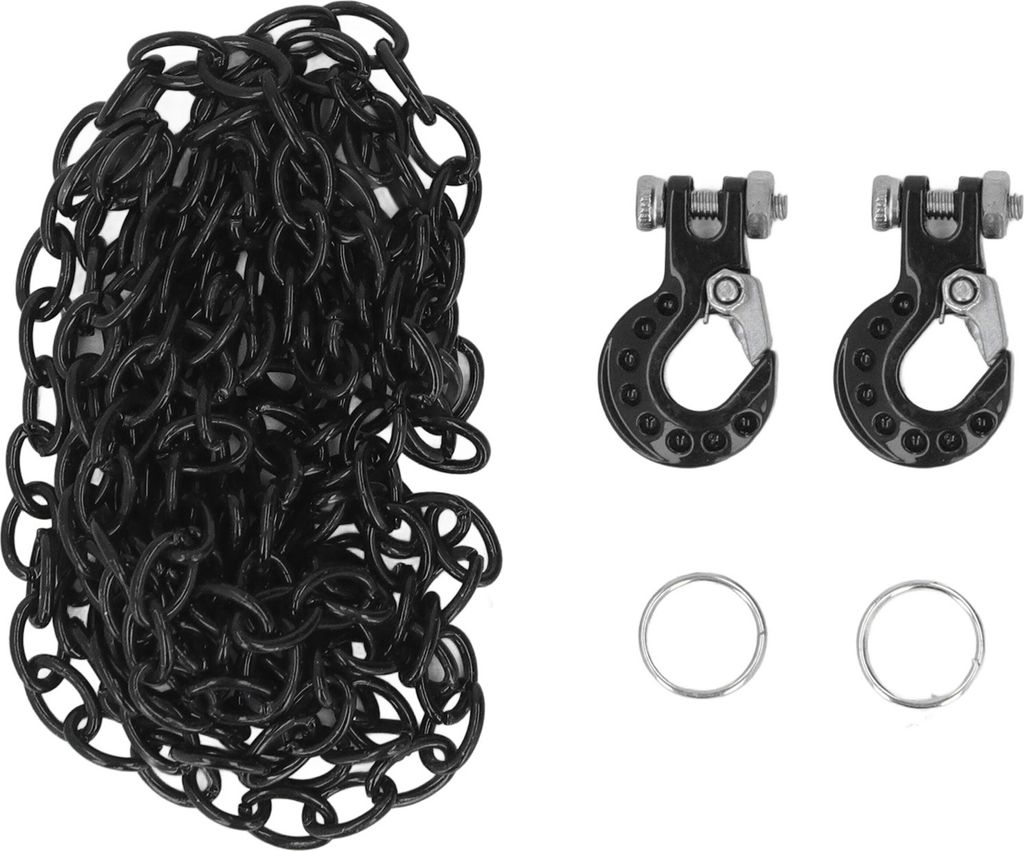 RC Car Tow Haken Anhängerkette Einrichten Upgrade Teil Dekoration Passform für SCX10 D90 1/10 Crawler Truck Schwarz