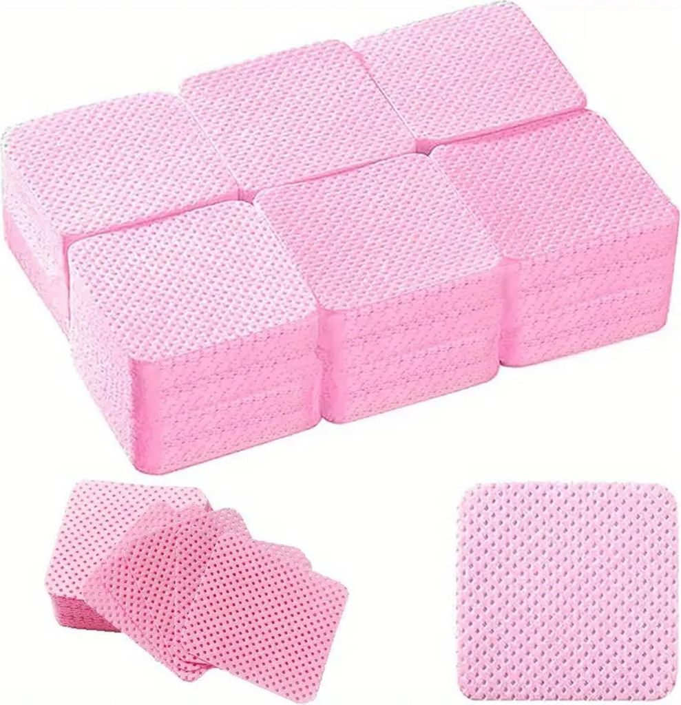 300 Stück Fusselfreie Nageltücher, nail cleaner Pads für Gelnägel und Nagellackentfernung, wattepads in Rosa