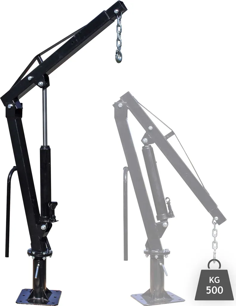 Wiltec Grue de levage pour Pick-up et Remorque - Charge Max 500 kg