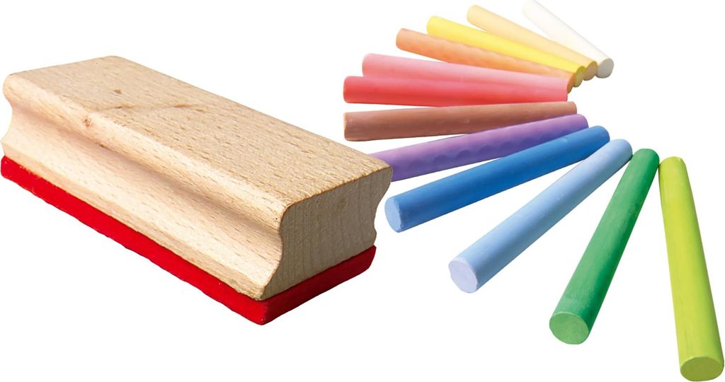 SES Creative Bunte Kreide mit Schwamm, staubfrei, für Produktbild 