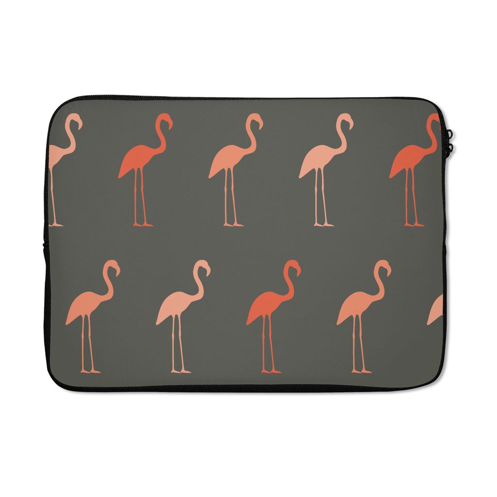 MuchoWow Laptop Hülle 13 Zoll Flamingo - Vogel - Muster Laptoptasche - Laptophülle - Sleeve - Rundumschutz