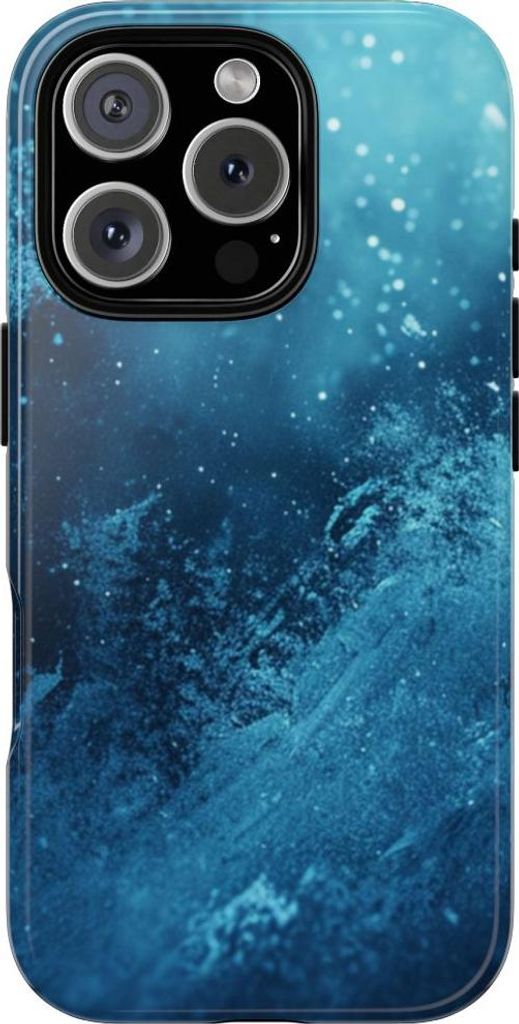 Blaues Eis- und Schnee-Design mit filmischer Textur – Hülle Kompatibel mit iPhone 16 Pro