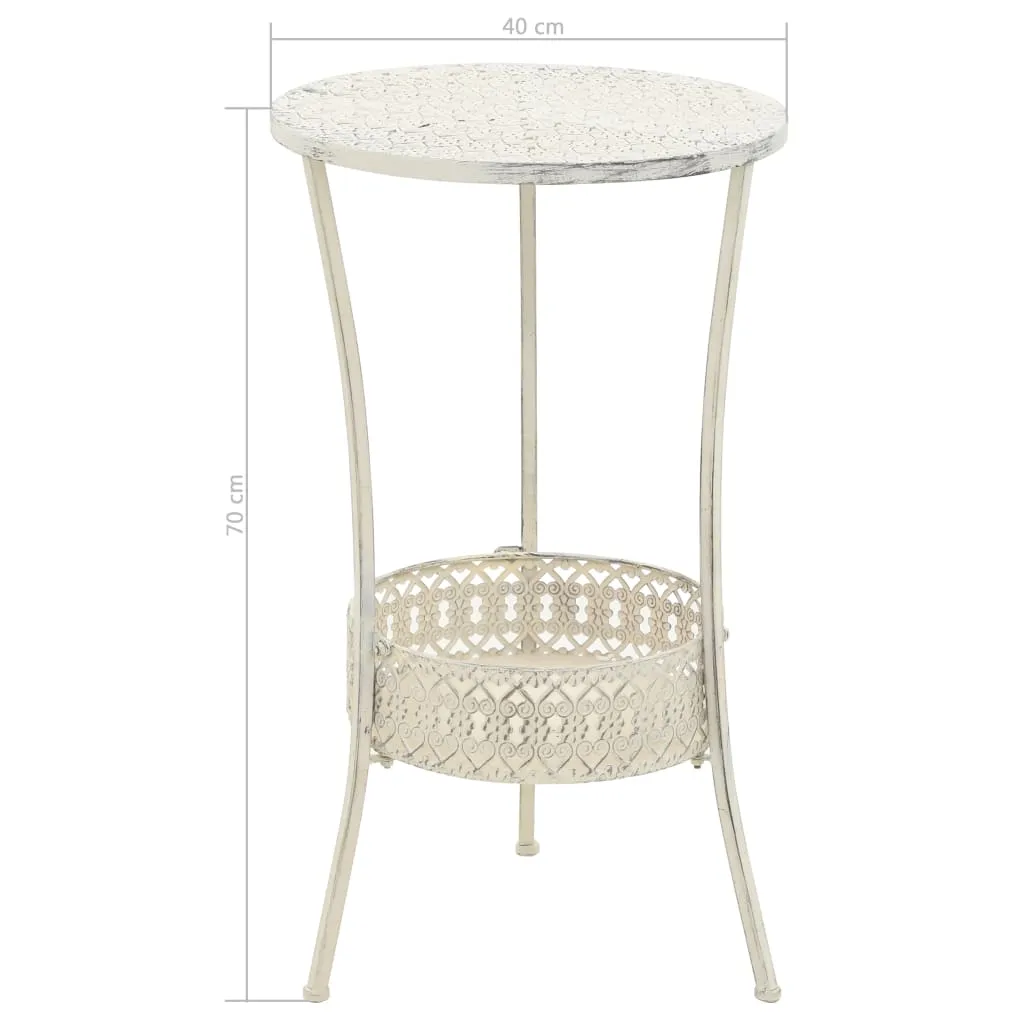 Table de bistrot stable et compacte pour petits salons métal blanc - 7