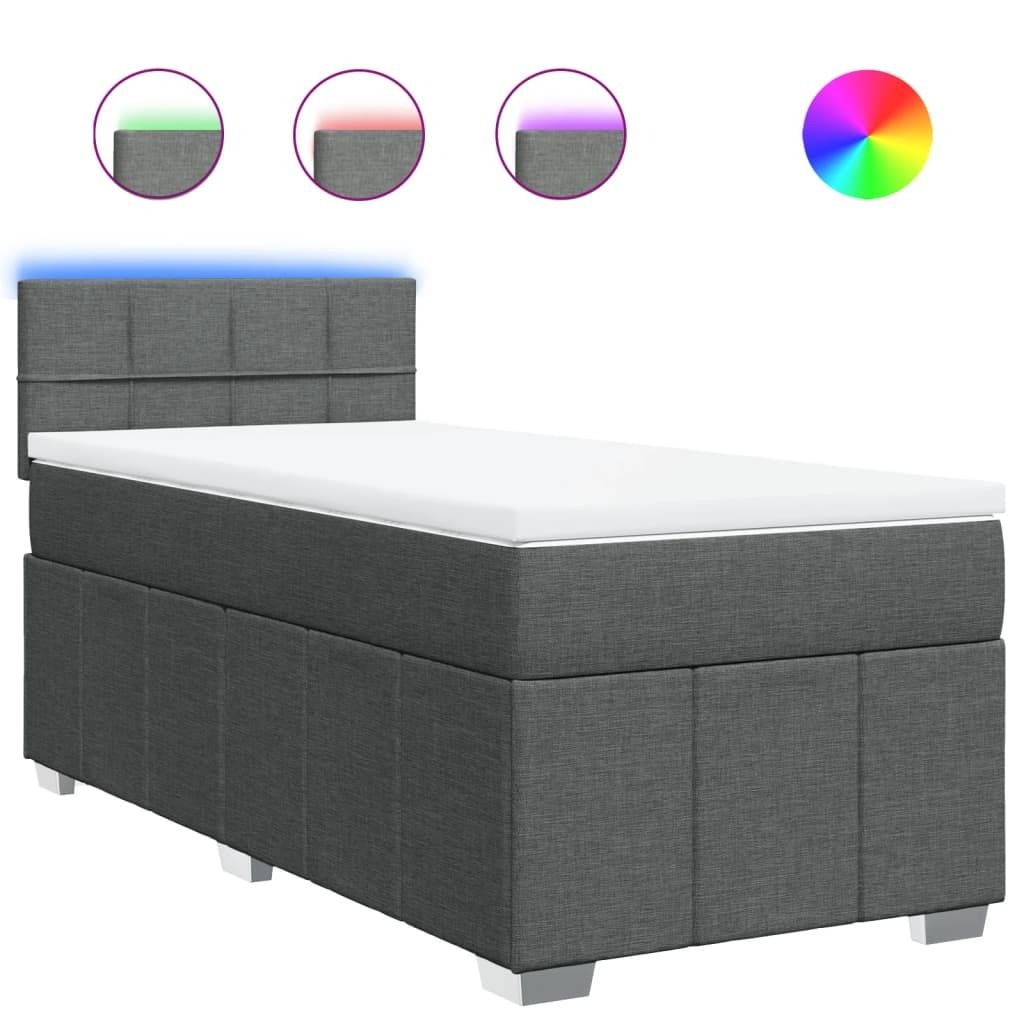 "2026 Moderne" Boxspringbett mit Matratze Dunkelgrau 90x200cm Stoff - Klassische Betten Bettrahmen CC123299